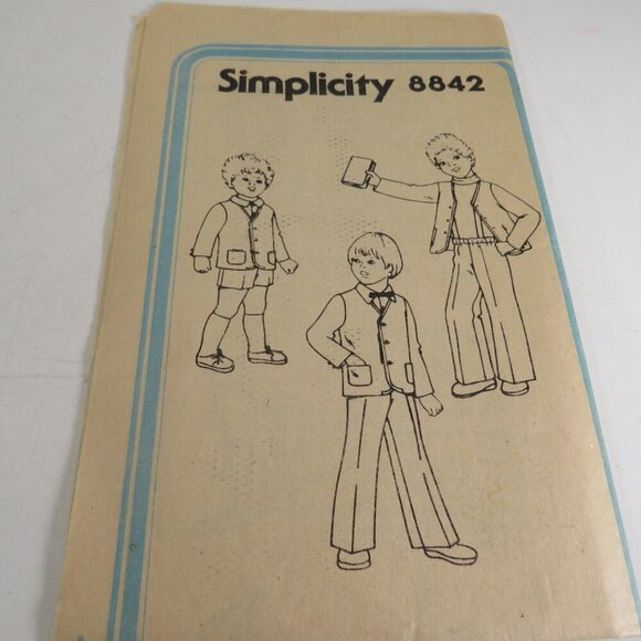Simplicity 8842 Sewing Pattern Toddler Size 4 UNCUT Pants, suspenders, Jacket - Picture 3 of 5